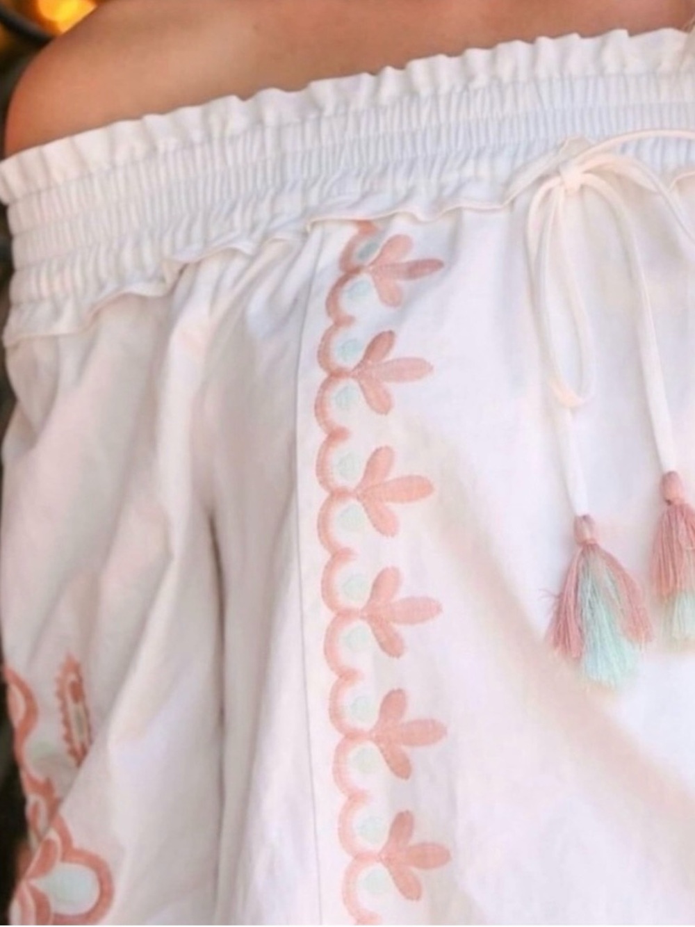 NWT Off-Shoulder Embroidered Tunic Dress - Picture 3 of 10